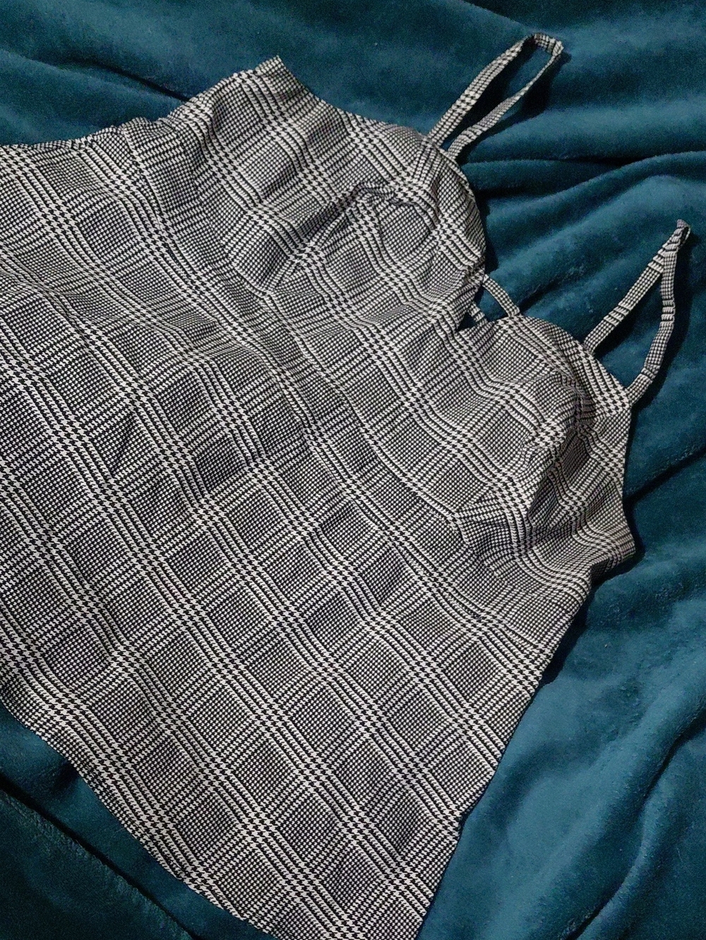 torrid Black & White Plaid Bustier Cami